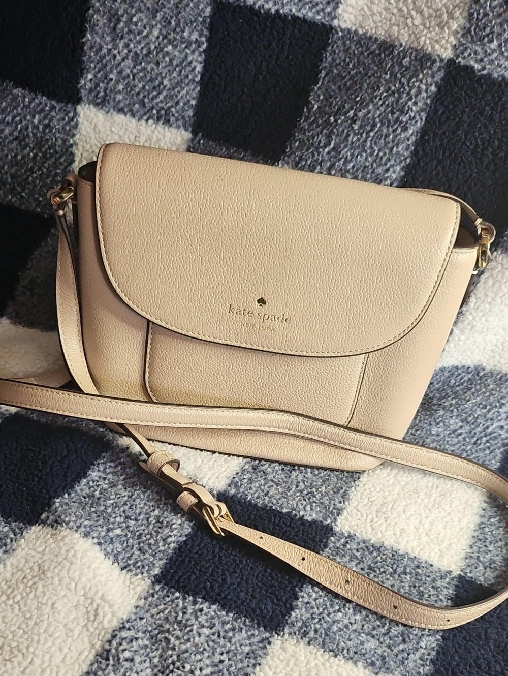Kate Spade Pebbled Leather Small Flap Crossbody - Blush Pink